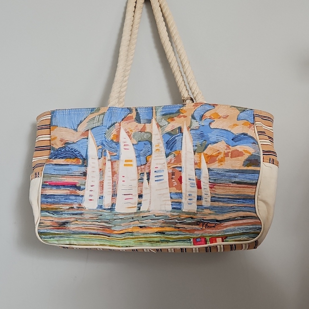 NWT Paul Brent Women's Seaside Sun N' Sand Collection Nautical Beach Bag